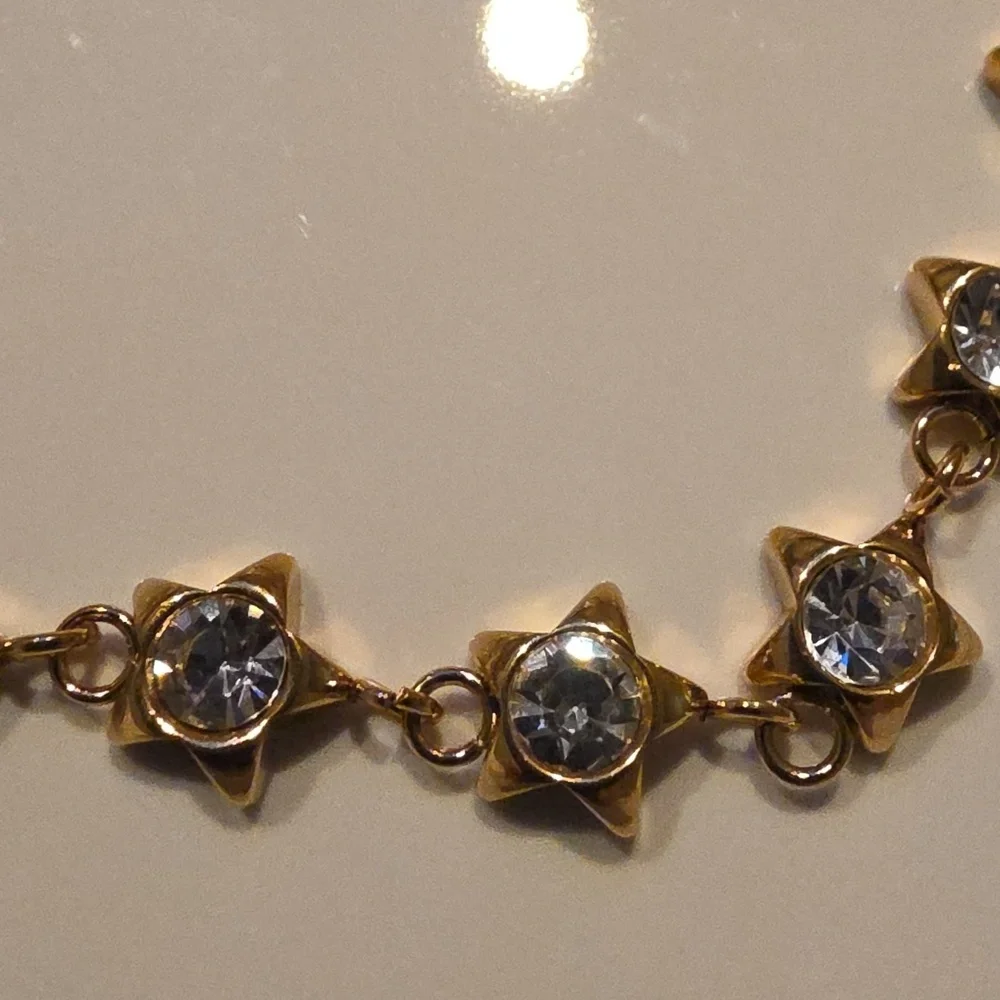 Star Cubic Zirconia 18k Gold Ss Link Bracelet | NWOT - Picture 4 of 7